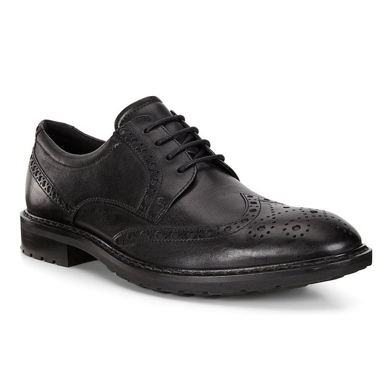 Men Business Ecco Vitrus I - Brogue Shoe Black - India JPSKUY217